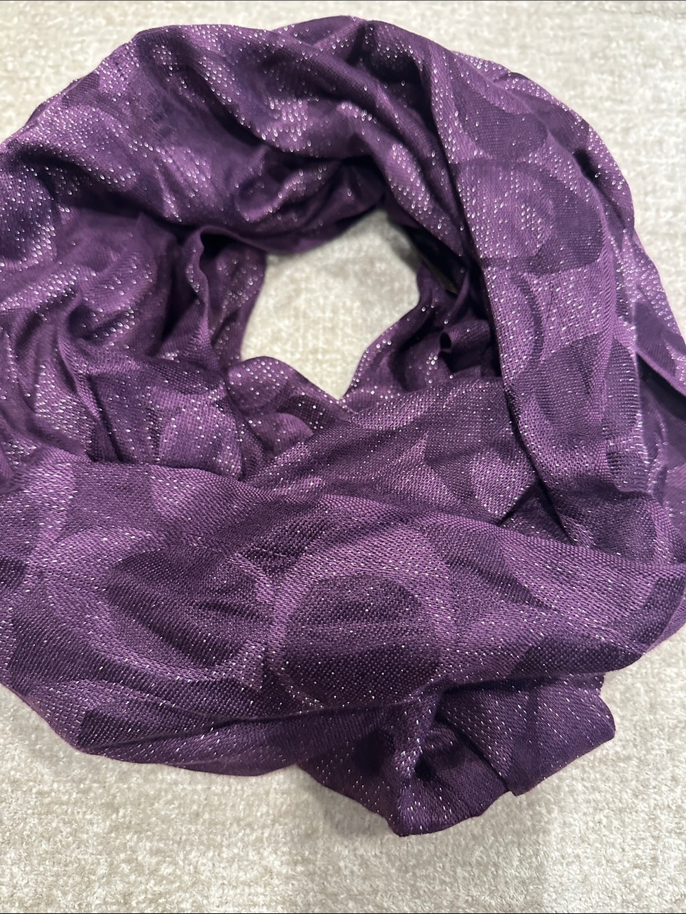 Coach Purple Metallic Circle-Pattern Infinity Scarf